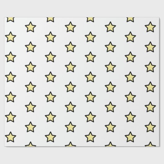 Yellow Star Pattern Minimalist Modern Geschenkpapier (Flach)