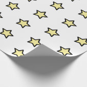 Yellow Star Pattern Minimalist Modern Geschenkpapier (Ecke)