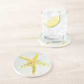 Yellow Starfish Beach Untersetzer (Seite)