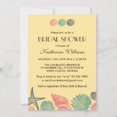 Yellow Starfish Seashells Bridal Dusche Einladung (Vorderseite)