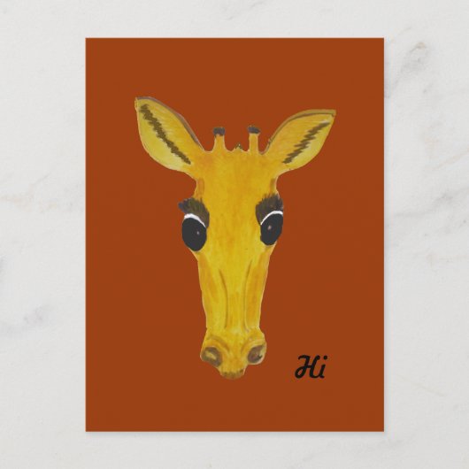 Yellow Staring Giraffe Hi und Hallo Karten (Vorderseite)