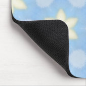 Yellow stars on blue geometric pattern mousepad (Ecke)