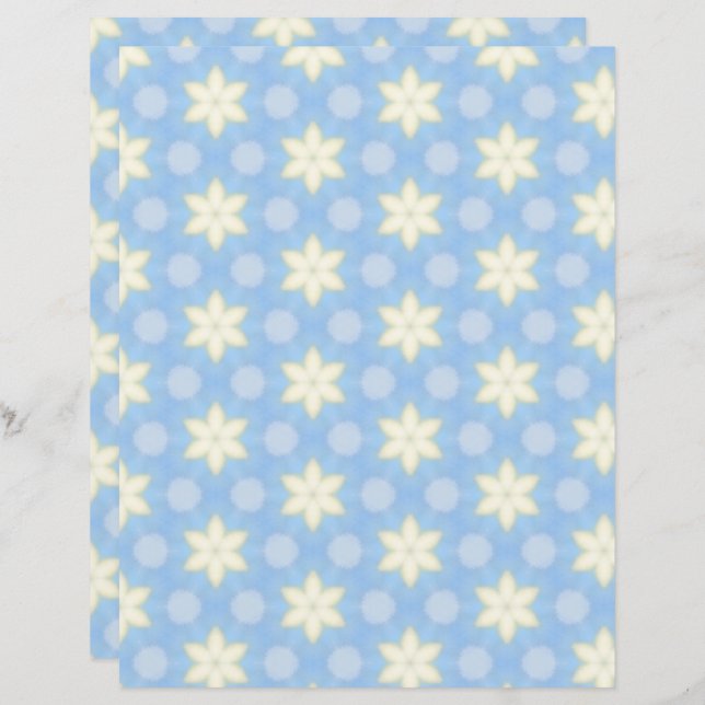 Yellow Stars on Blue Scrapbook Paper (Vorne/Hinten)