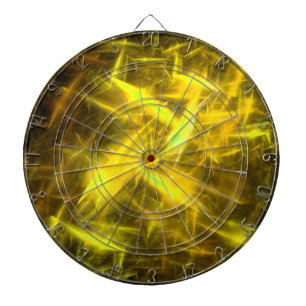 Yellow Static Fraktal Dart Board Dartscheibe