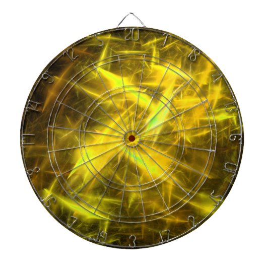 Yellow Static Fraktal Dart Board Dartscheibe (vorne)