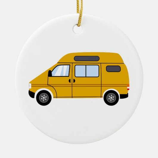 Yellow Stealth Camper Van Top Mobile Freiheit Keramik Ornament (Vorne)