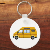 Yellow Stealth Camper Van Top Mobile Freiheit Schlüsselanhänger (Vorderseite)