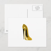 Yellow Stiletto Shoe Postkarte (Vorne/Hinten)