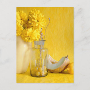 Yellow Still Life-Rezept-Karte Postkarte