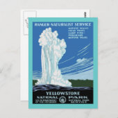 Yellow Stone Park - Old Faithful Geyser Postkarte (Vorne/Hinten)