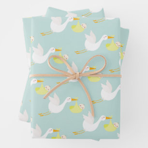 Yellow Stork Unisex Baby Dusche Geschenkpapier Set