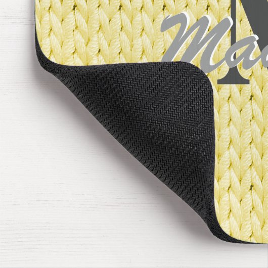 Yellow Strickmousepad mit Monogramm Mousepad (Ecke)