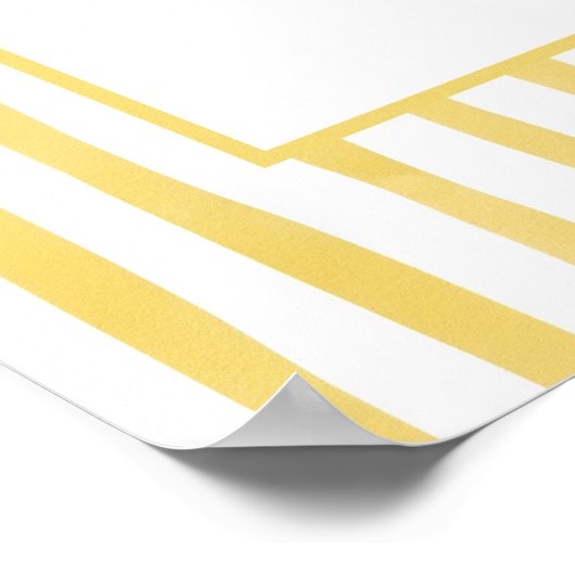 Yellow Stripe Hand Drawn Welcome Wedding  Poster (Ecke)