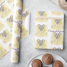 Yellow Stripe Koala Kinderdusche / Kindergeburtsta