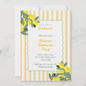 Yellow Stripe Lemon Graduation Party Invitation Einladung (Vorderseite)