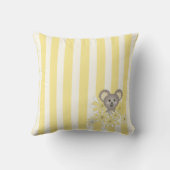 Yellow Stripe Niedlich Baby Koala Bear Kinderzimme Kissen (Rückseite)