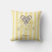 Yellow Stripe Niedlich Baby Koala Bear Kinderzimme Kissen (Vorderseite)