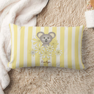 Yellow Stripe Niedlich Baby Koala Kinderzimmer Lendenkissen