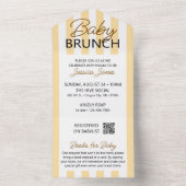 Yellow Striped Baby Brunch Einladung mit Buchkarte (Innen)