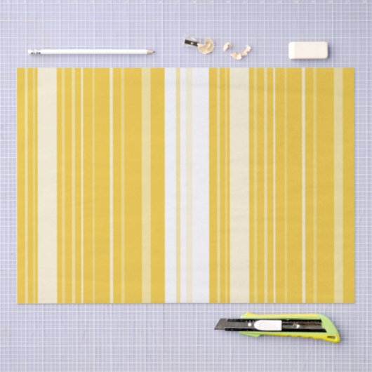 Yellow Striped Pattern Seidenpapier (Handwerk)
