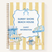 Yellow Stripes Amalfi Beach House Guest Book Notizblock (Vorderseite)