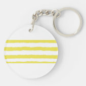 Yellow stripes and a pink crown Acrylic Keychain Schlüsselanhänger (Rückseite)
