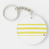 Yellow stripes and a pink crown Acrylic Keychain Schlüsselanhänger (Vorderseite)