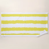 Yellow stripes and a pink crown Beach Towel Strandtuch (Vorderseite)