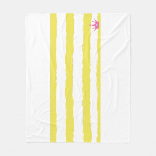 Yellow stripes and a pink crown Fleece Blanket (Vorderseite)
