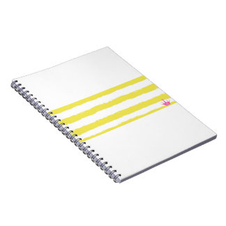 Yellow stripes and a pink crown Notebook Notizblock