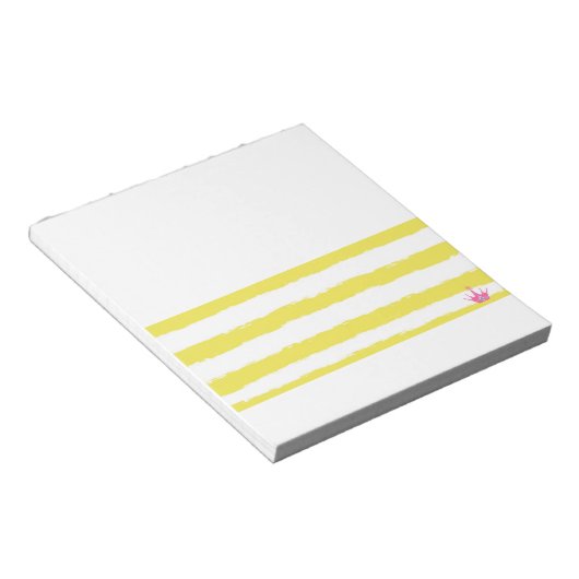 Yellow stripes and a pink crown Notepad Notizblock (angewinkelt)