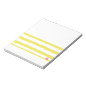 Yellow stripes and a pink crown Notepad Notizblock (Rotiert)