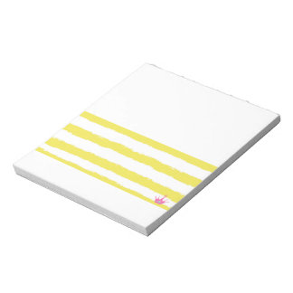 Yellow stripes and a pink crown Notepad Notizblock