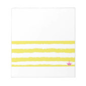 Yellow stripes and a pink crown Notepad Notizblock (Vorderseite)
