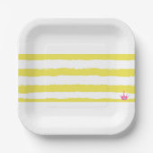 Yellow stripes and a pink crown Paper Plate Pappteller (Vorderseite)