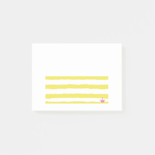 Yellow stripes and a pink crown Post-It Notes Klebezettel (Vorderseite)
