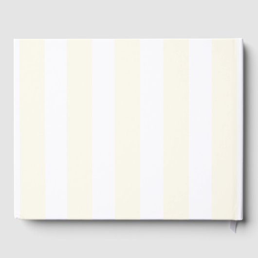 Yellow Stripes Bow Crest Monogram Spring Wedding Gästebuch (Rückseite)