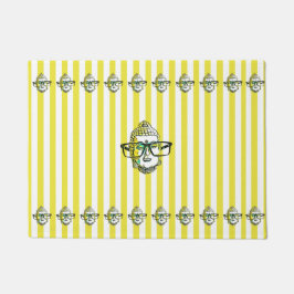 Yellow Stripes Buddha Peace Fußmatte