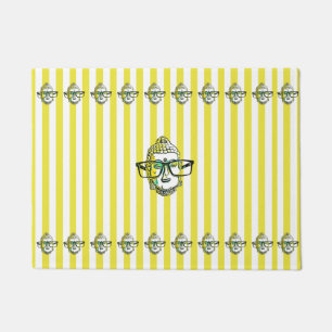 Yellow Stripes Buddha Peace Fußmatte