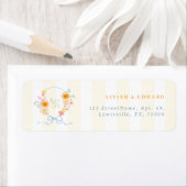 Yellow Stripes Crest Spring Wedding Return Address (Insitu)