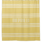 Yellow Stripes Custom Text Duschvorhang (Vorderseite)