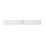 Yellow Stripes & Gold Seashell Coastal Wedding Einladungsbanderole (Flach)
