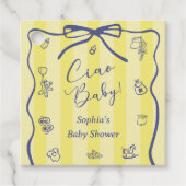 Yellow Stripes Italian Themed Ciao Baby Geschenkanhänger (Vorderseite)