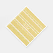 Yellow Stripes kundenspezifische Monogramm Papiers Serviette (Ecke)