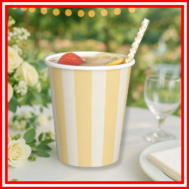 Yellow Stripes La Dolce Vita Lemons Italian PLAIN Pappbecher