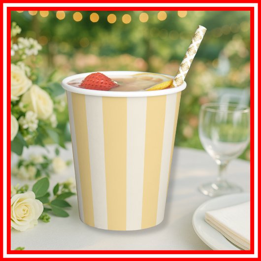 Yellow Stripes La Dolce Vita Lemons Italian PLAIN Pappbecher