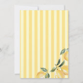 Yellow Stripes Lemon Bridal Shower Invitation Einladung (Rückseite)