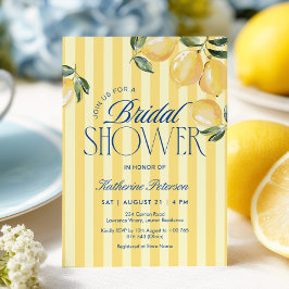 Yellow Stripes Lemon Bridal Shower Invitation Einladung