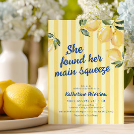 Yellow Stripes Lemon Bridal Shower Invitation Einladung