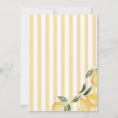 Yellow Stripes Lemon Bridal Shower Invitation Einladung (Rückseite)